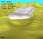 Abb. 2: 3D-Staublawinensimulation 