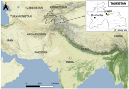 Mappa: la posizione del Tagikistan