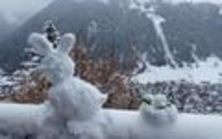 Grüne Weihnachten, dafür weisse Ostern! Tiefwinterlich präsentierte sich Davos am Ostermontag, 17.04 von der Schatzalp aus (1861 m, GR; Foto: SLF/V. Rieckh).