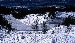 Abb. 5: Vorderster Teil der Ablagerungen vom 25.2.99 