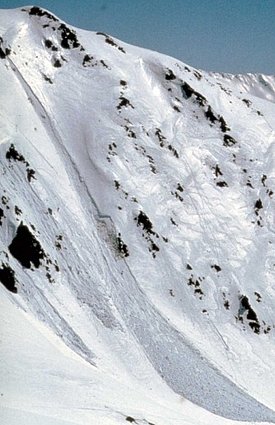 Valanga di neve a debole coesione. Foto: Archivio SLF.