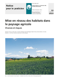 Mise en réseau des habitats dans le paysage agricole. Chances et risques