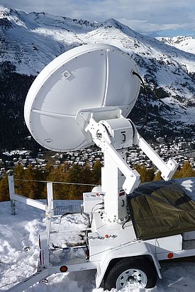 Wetterradar zur Messung der Niederschlagskonzentration in der Luft (Foto: Archiv SLF). 